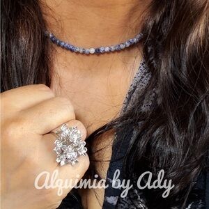 Dainty choker sodalite beaded necklace adjustable